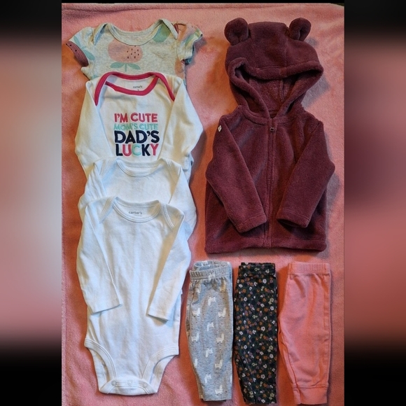 Baby Clothing Set with Onesies and Pants 0-3 Months - Picture 1 of 6